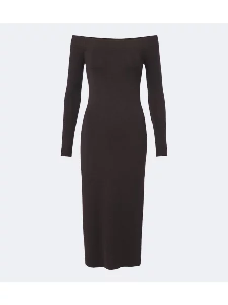 Rochie midi Tom Ford de lână maro