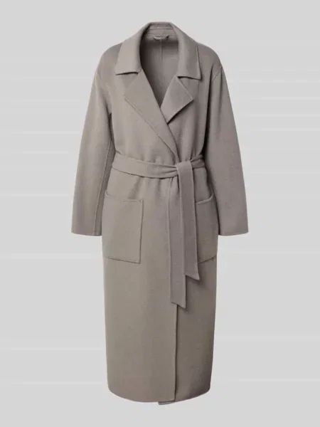 Płaszcz z mieszanki wełny lana z wiązanym model ‘ALLEGORIA’ Oakwood