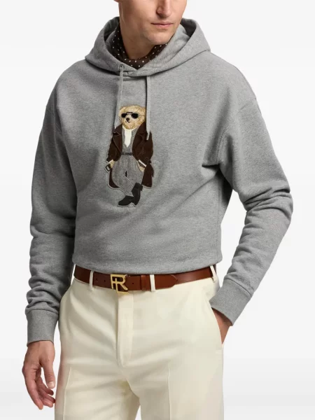 Hanorac cu glugă Ralph Lauren Purple Label gri