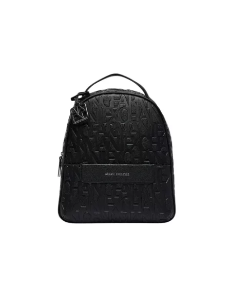 Plecak Armani Exchange skórzany czarny