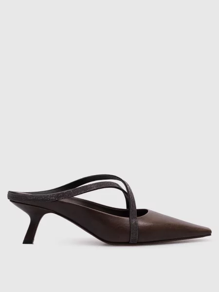 Кожаные мюли Brunello Cucinelli коричневые