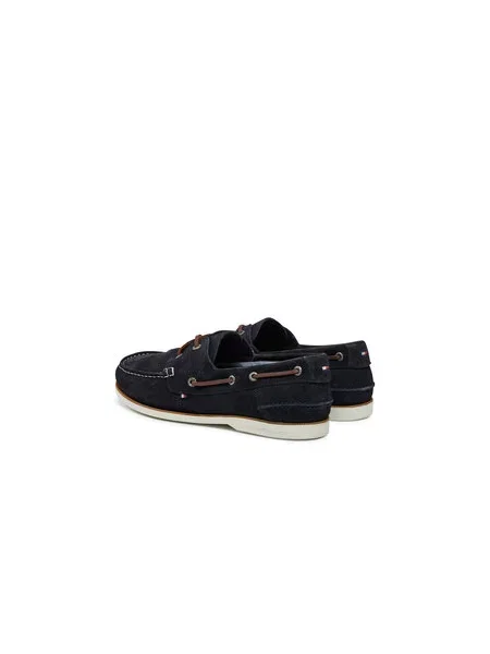 Nizki čevlji Tommy Hilfiger Th Boat Shoe Core Suede Mornarsko modra