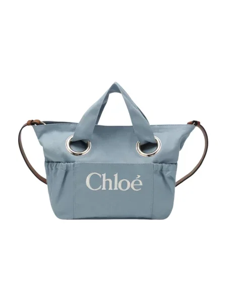 Shopperka Chloe z logo płócienna niebieska