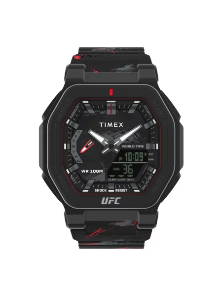 Lniany zegarek Timex czarny