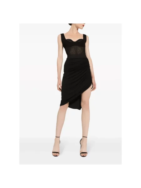 Spódnica Dolce And Gabbana asymetryczna drapowana czarna