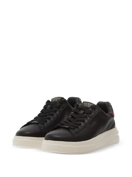 Bőr sneaker Guess nyomtatás fekete