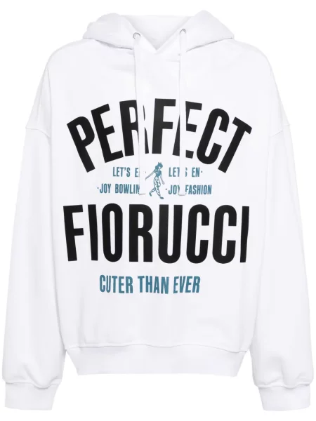 Bluza z kapturem Fiorucci z nadrukiem biała