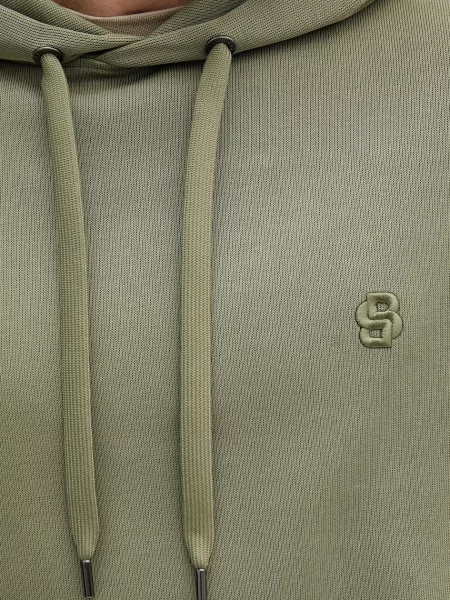BOSS bluza z kapturem gładka zielony