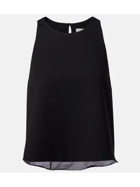 Top Dorothee Schumacher cu volane din jerseu negru