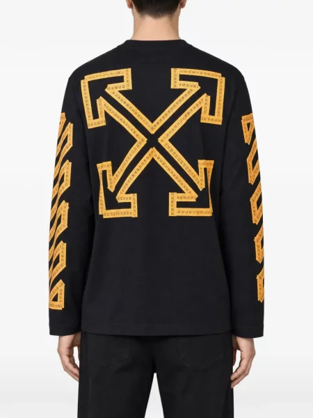 Lung tricou Off-white cu imagine alb
