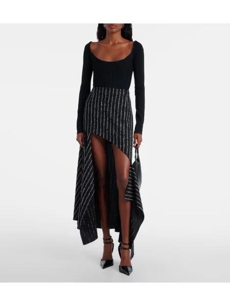 Top Mugler tricotate negru