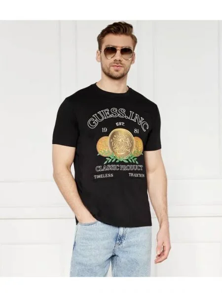 GUESS Tricou TIMELESS LOGO negru
