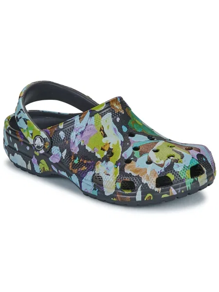 Virágos klasszikus félcipő Crocs fekete