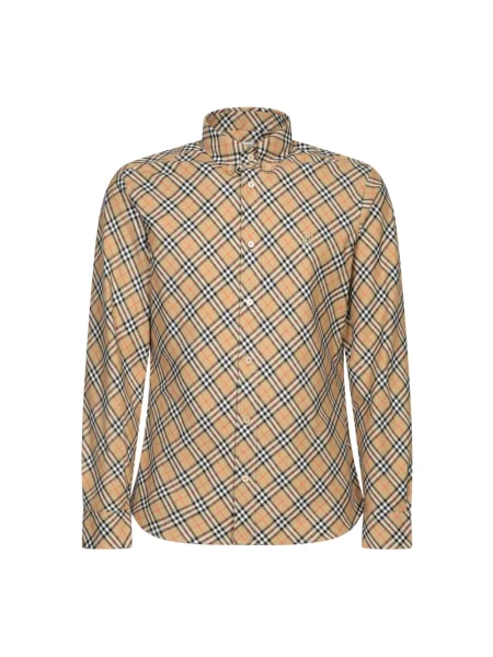Koszula Burberry w kratkę flanelowa beżowa