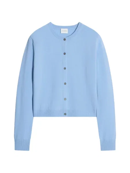 Lung cardigan Closed cu decolteu rotund albastru