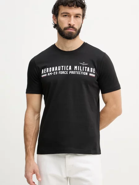 Aeronautica Militare tricou basic pentru bărbați din negru