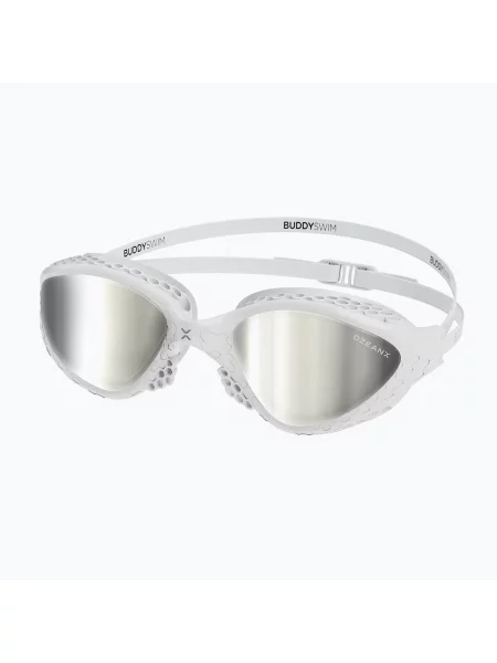 Okulary do pływania BuddySwim OzeanX Mirror white / silver białe