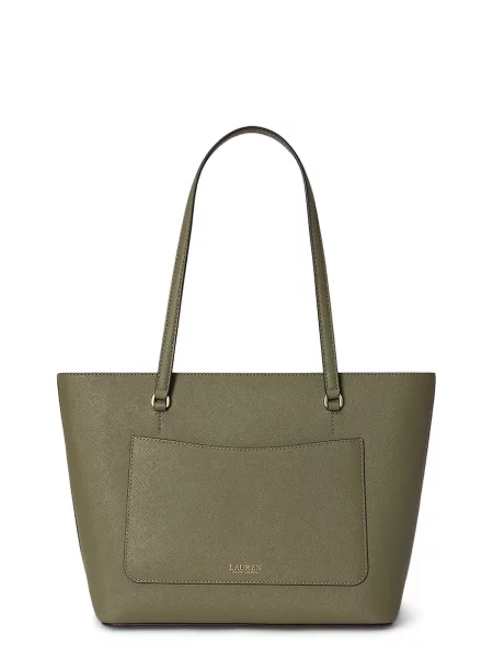 Geantă shopper Lauren Ralph Lauren din piele verde