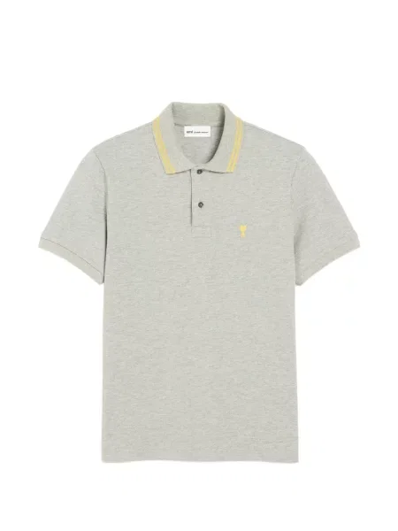 Tricou polo Ami Paris gri
