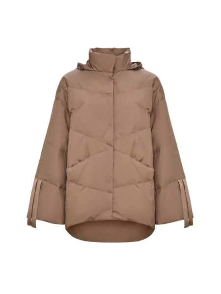 Lniana pikowana kurtka puchowa Cesare Gaspari beżowa