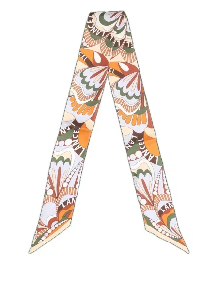 Fular Lancel cu model floral verde
