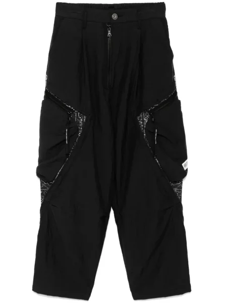 Pantaloni cargo Mostly Heard Rarely Seen cu model paisley gri