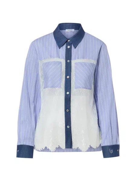 Liu Jo Collection bluzka koszulowa Kobiety niebieski|biały w 38 biała