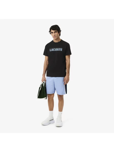 Lacoste Sportowy T-Shirt Ultra Dry Z Nadrukiem Graficznym czarny