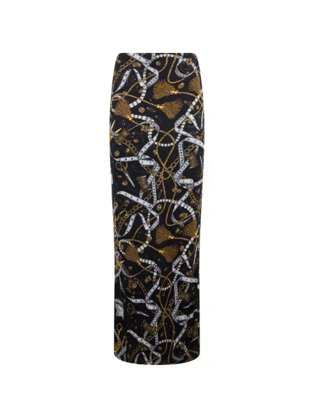 Fusta maxi Moschino cu imagine negru