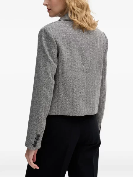 Geacă Sisley cu model herringbone gri