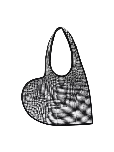 Coperni torebka Crystal-Embellished Mini Heart Tote czarny