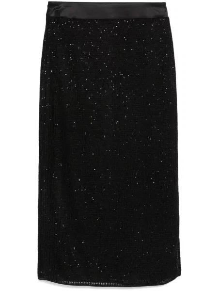 Fustă midi Peserico plasă până la genunchi negru