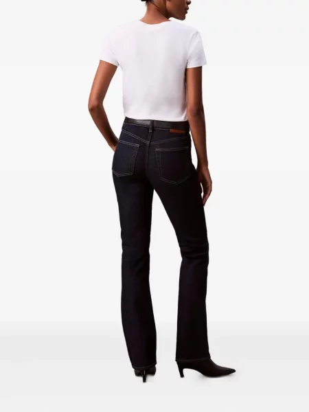 Lepršave traperice Calvin Klein Jeans lepršave s autogramom plava