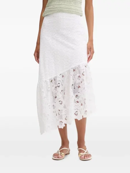 Fustă midi Guess alb