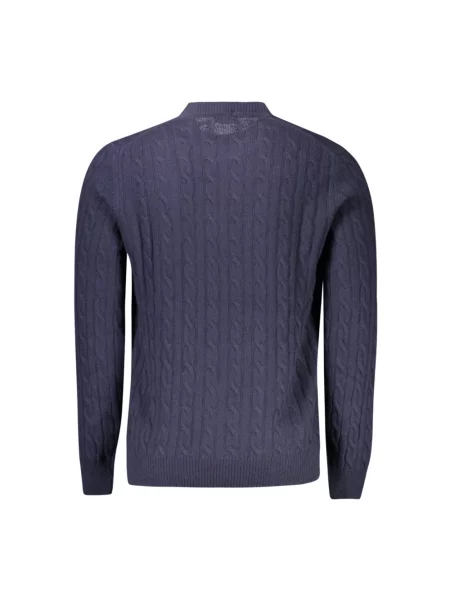 Sweter North Sails z długim rękawem wełniany niebieski