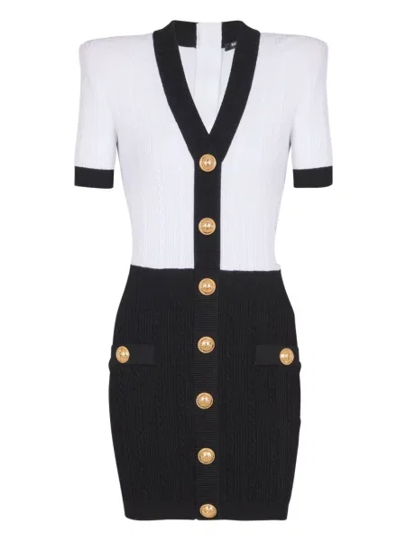 Rochie Balmain tricotate de costum alb