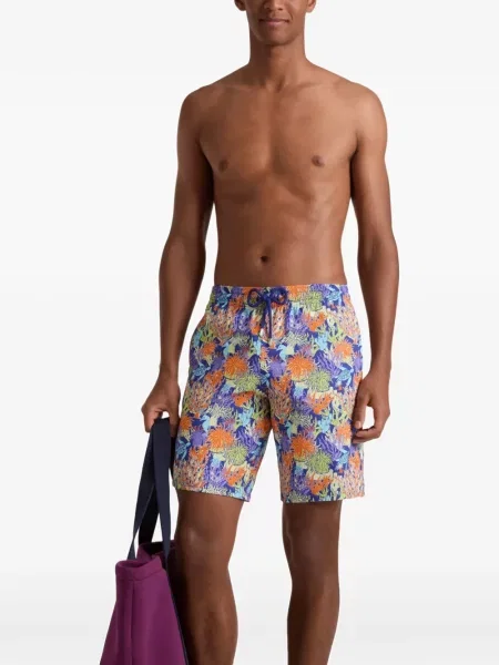 Slip de baie Vilebrequin cu model floral albastru