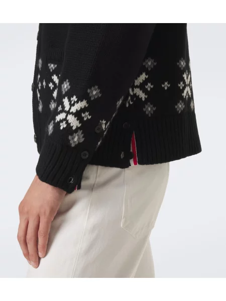 Cardigan Thom Browne din cașmir negru