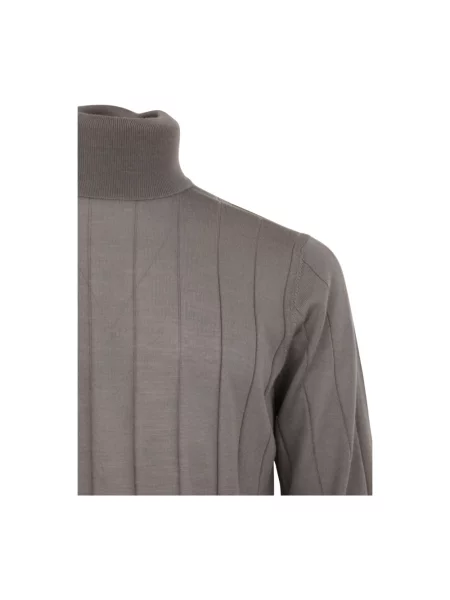 Sweter Filippo De Laurentiis z wełny merino z wysokim kołnierzem szary
