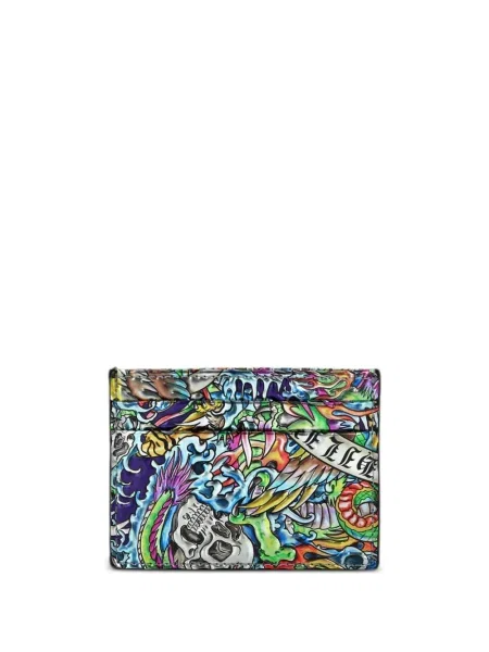 Kožená peněženka Philipp Plein s potiskem modrá