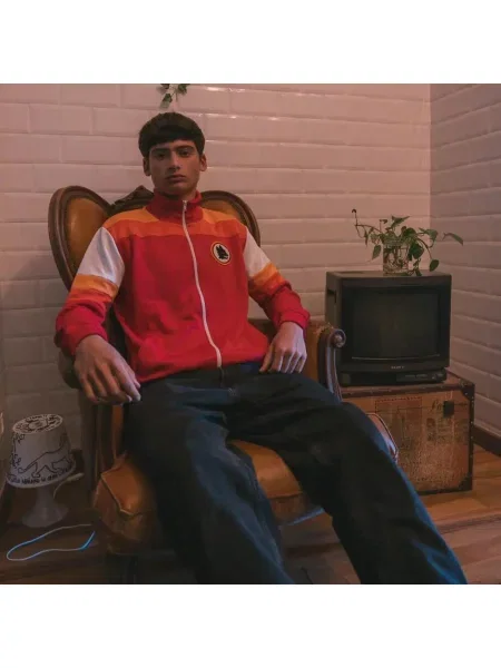 Kurtka/bluza retro piłkarska dla dorosłych AS Roma czerwona