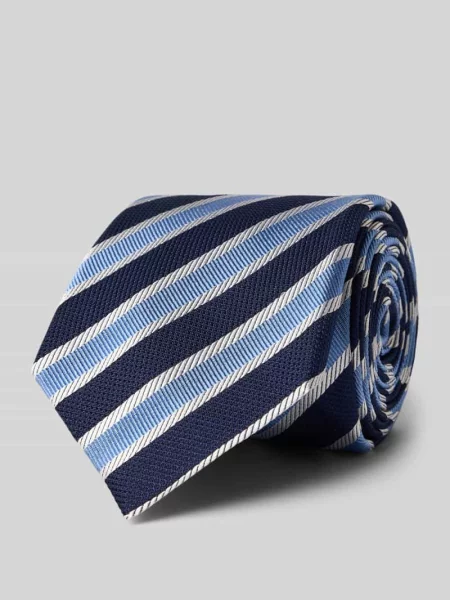 Krawat z jedwabiu ze wzorem na całej powierzchni 8 cm Joop! Collection granatowy