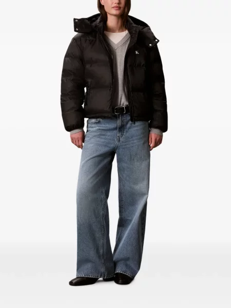 Geacă Calvin Klein cu glugă negru