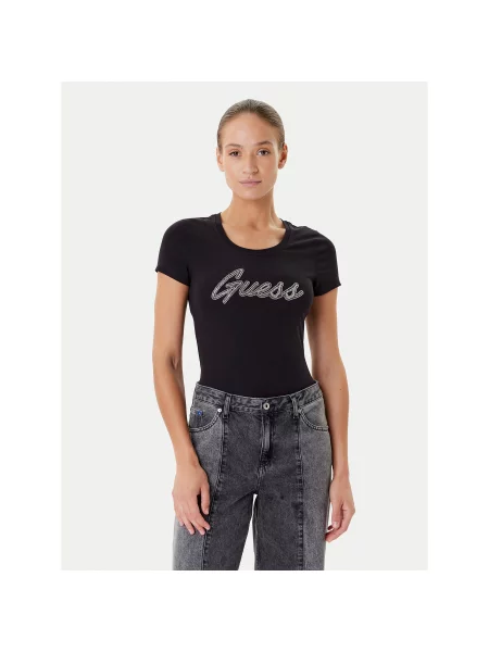 Guess T-Shirt μαύρο