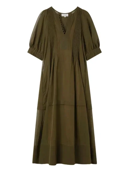 Rochie Lee Mathews plisată de costum verde