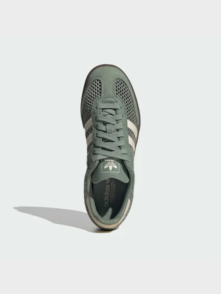 Кожаные кеды Adidas зеленые