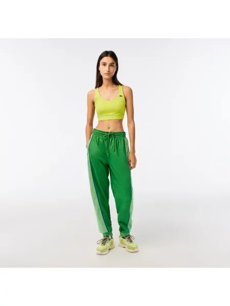Lacoste Spodnie Dresowe Z Efektem Perforacji zielone