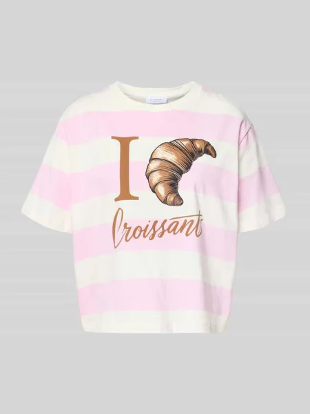 T-shirt o kroju boxy fit z nadrukiem motywu Rich & Royal różowa