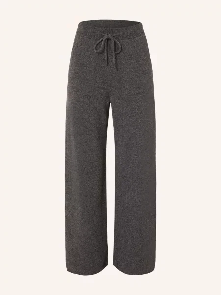 Max Mara Pletené Kalhoty Fiabe Z Kašmíru tmavě šedá