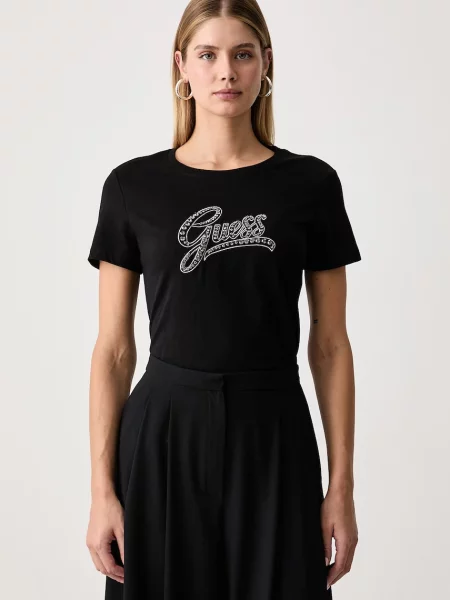 Guess tricou pentru femei din negru